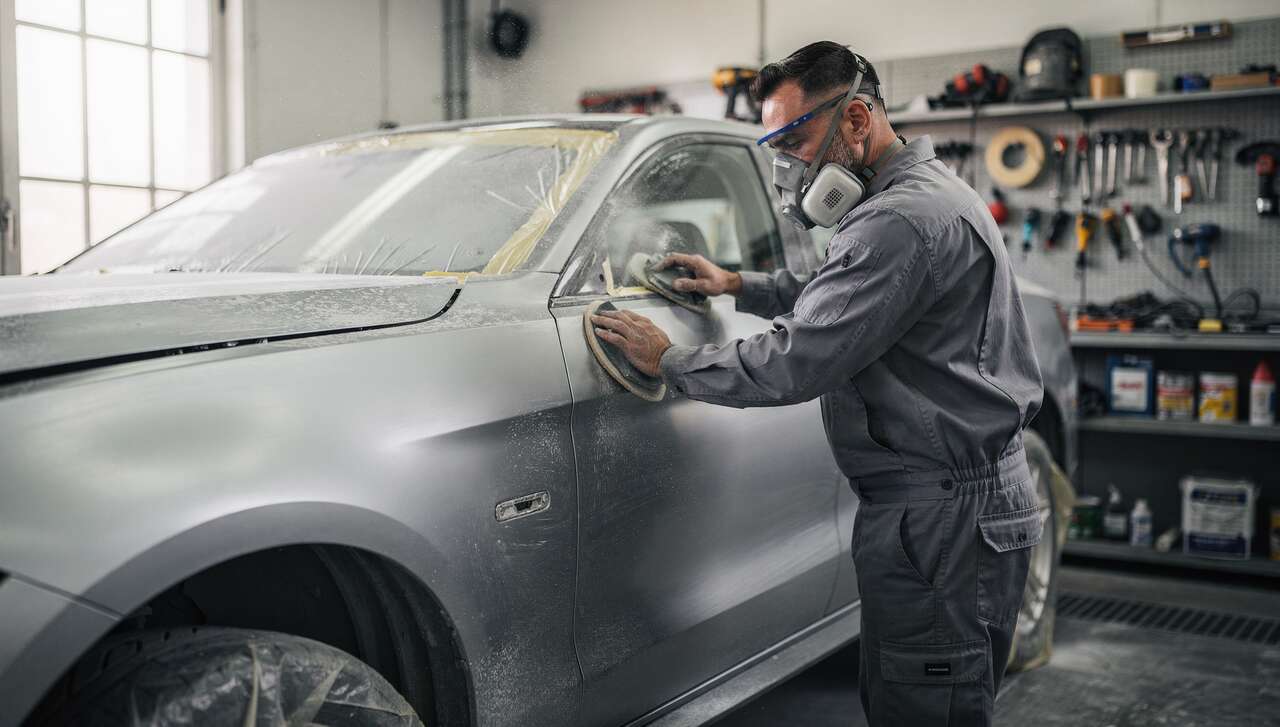 Préparation de la carrosserie avant la peinture