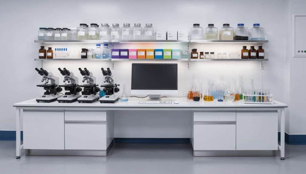 Matériel nécessaire pour un Bac Pro production en industries pharmaceutiques, alimentaires et cosmétiques.