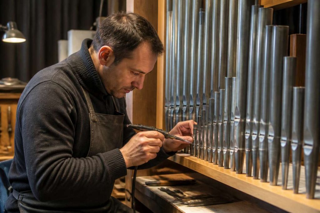 Les techniques modernes dans l'art de la tuyauterie d'orgue